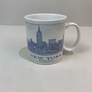 Starbucks Blue white New York The Big Apple Coffee Cup